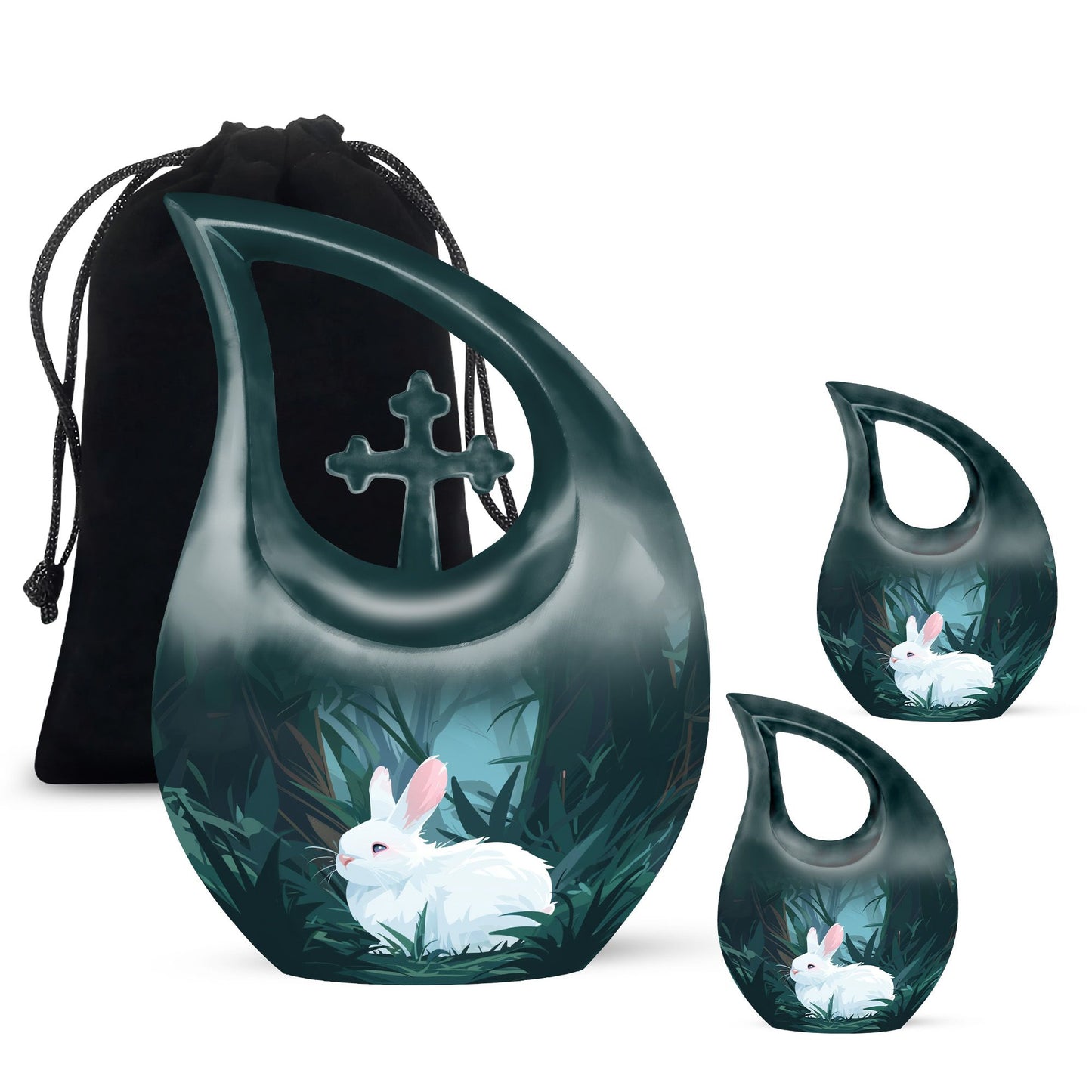 White Bunny Moon Urn
