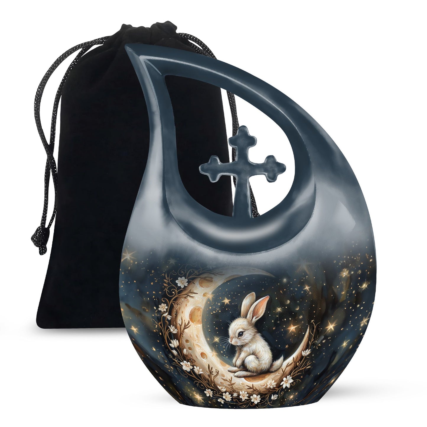 Bunny Moon white 10 inch urn