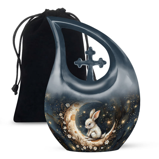 Bunny Moon white 10 inch urn