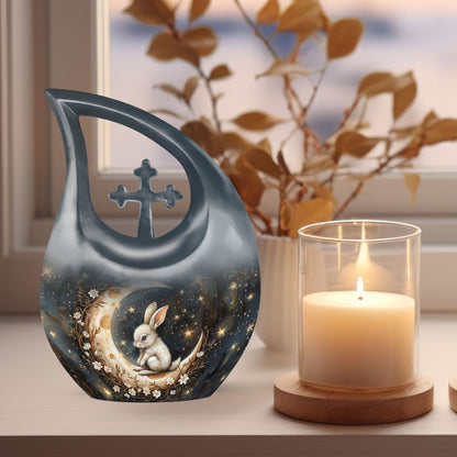 Bunny Moon white 10 inch urn