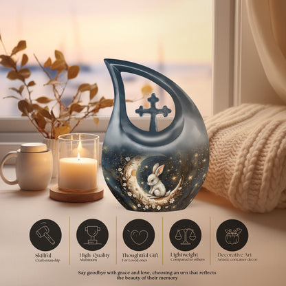 Bunny Moon white 10 inch urn