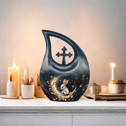 Bunny Moon white 10 inch urn
