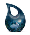 White Bunny Moon Urn