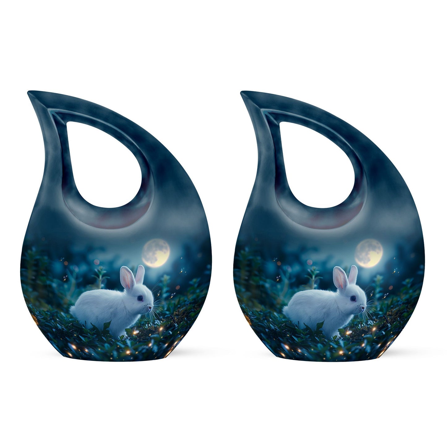 White Bunny Moon Urn