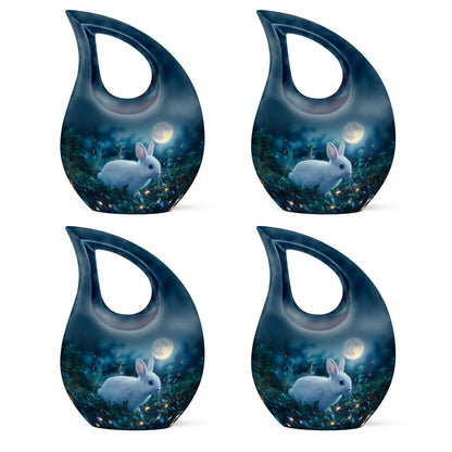 White Bunny Moon Urn