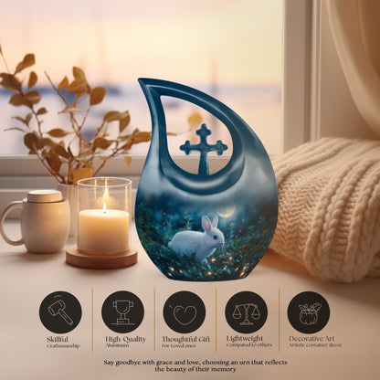 White Bunny Moon Urn