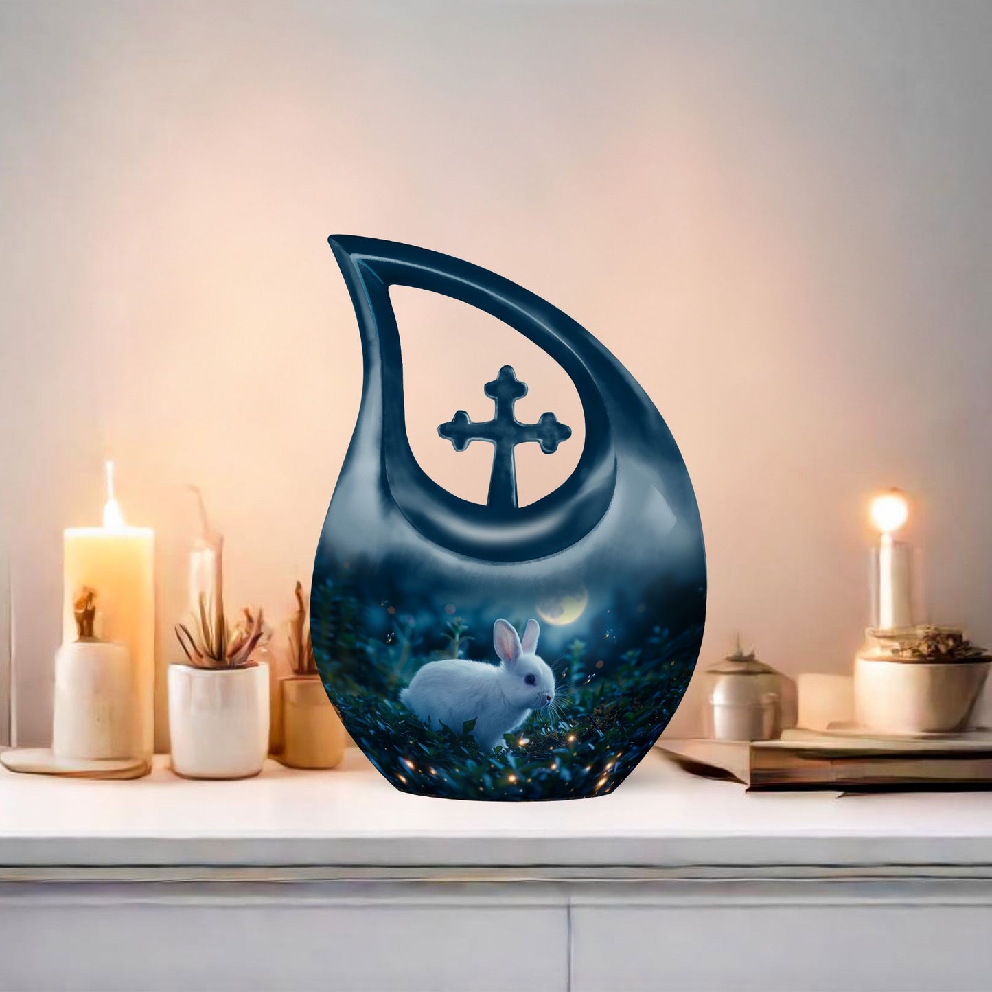 White Bunny Moon Urn