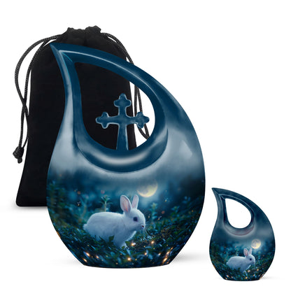 White Bunny Moon Urn