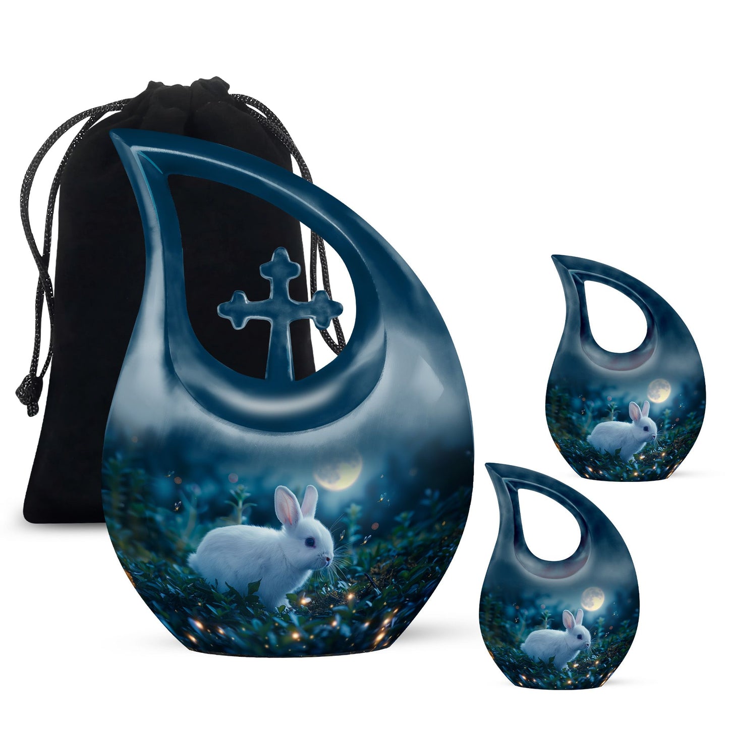 White Bunny Moon Urn