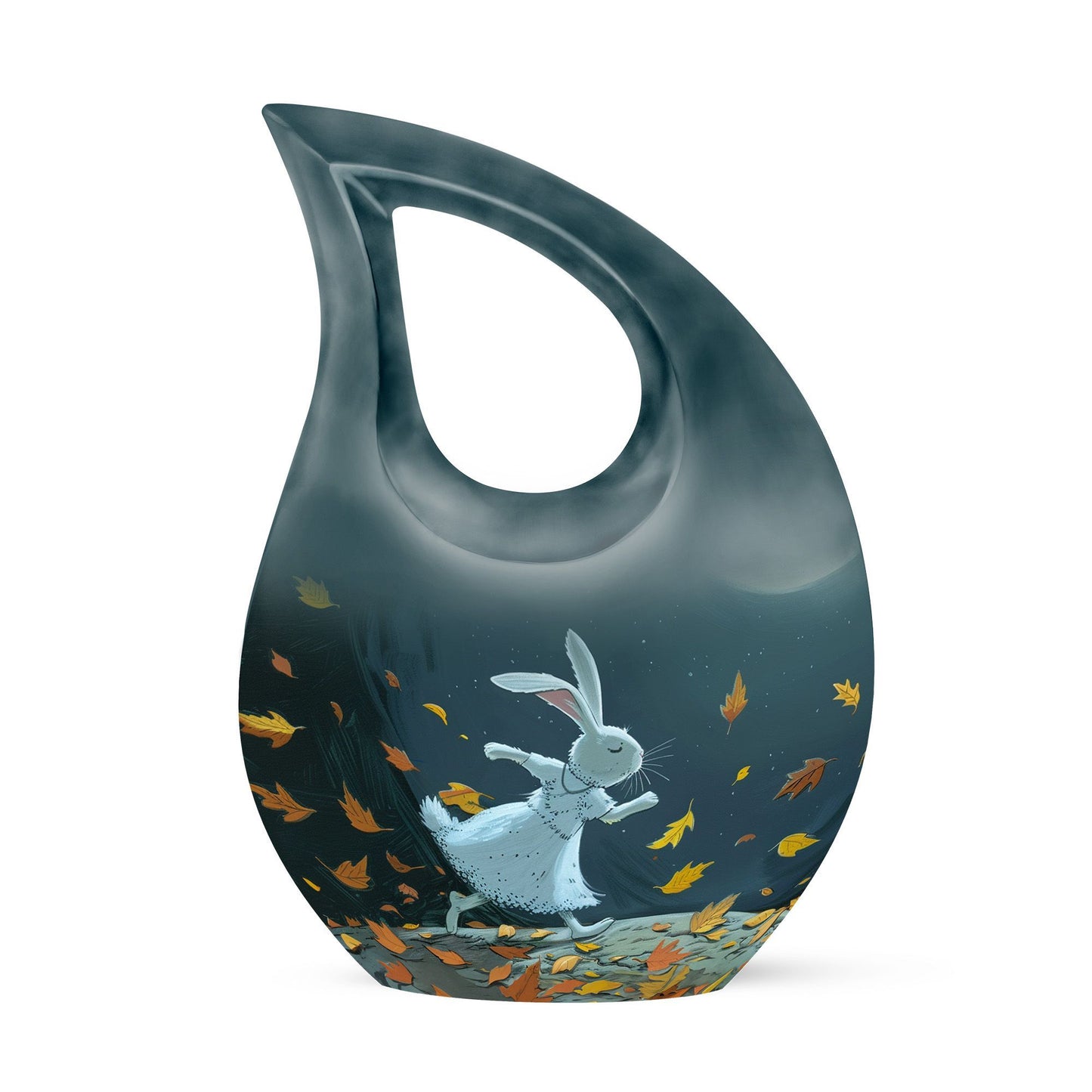 White Bunny Moon Urn for Dad