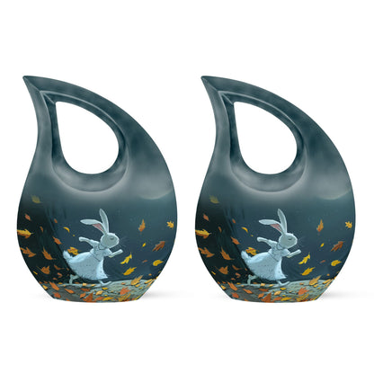 White Bunny Moon Urn for Dad