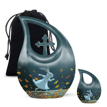 White Bunny Moon Urn for Dad