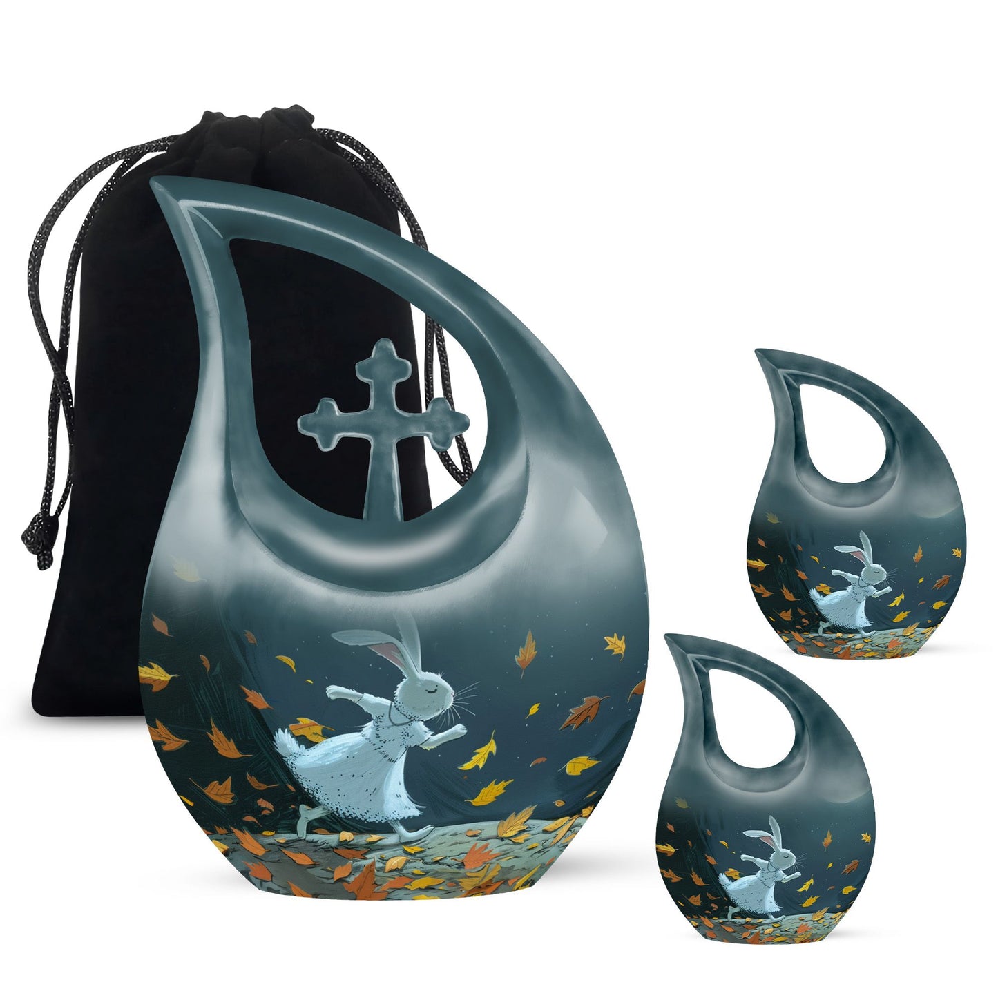White Bunny Moon Urn for Dad