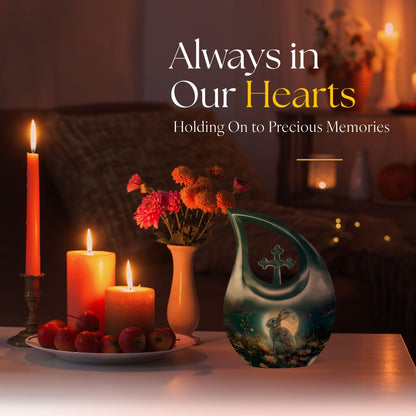 White Bunny Moon Urn