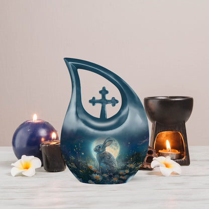 White Bunny Moon Urn