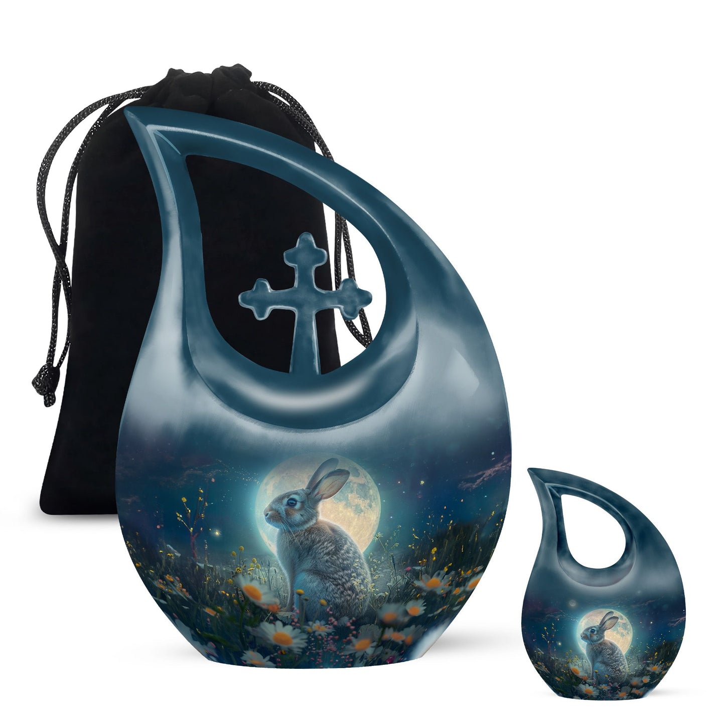 White Bunny Moon Urn