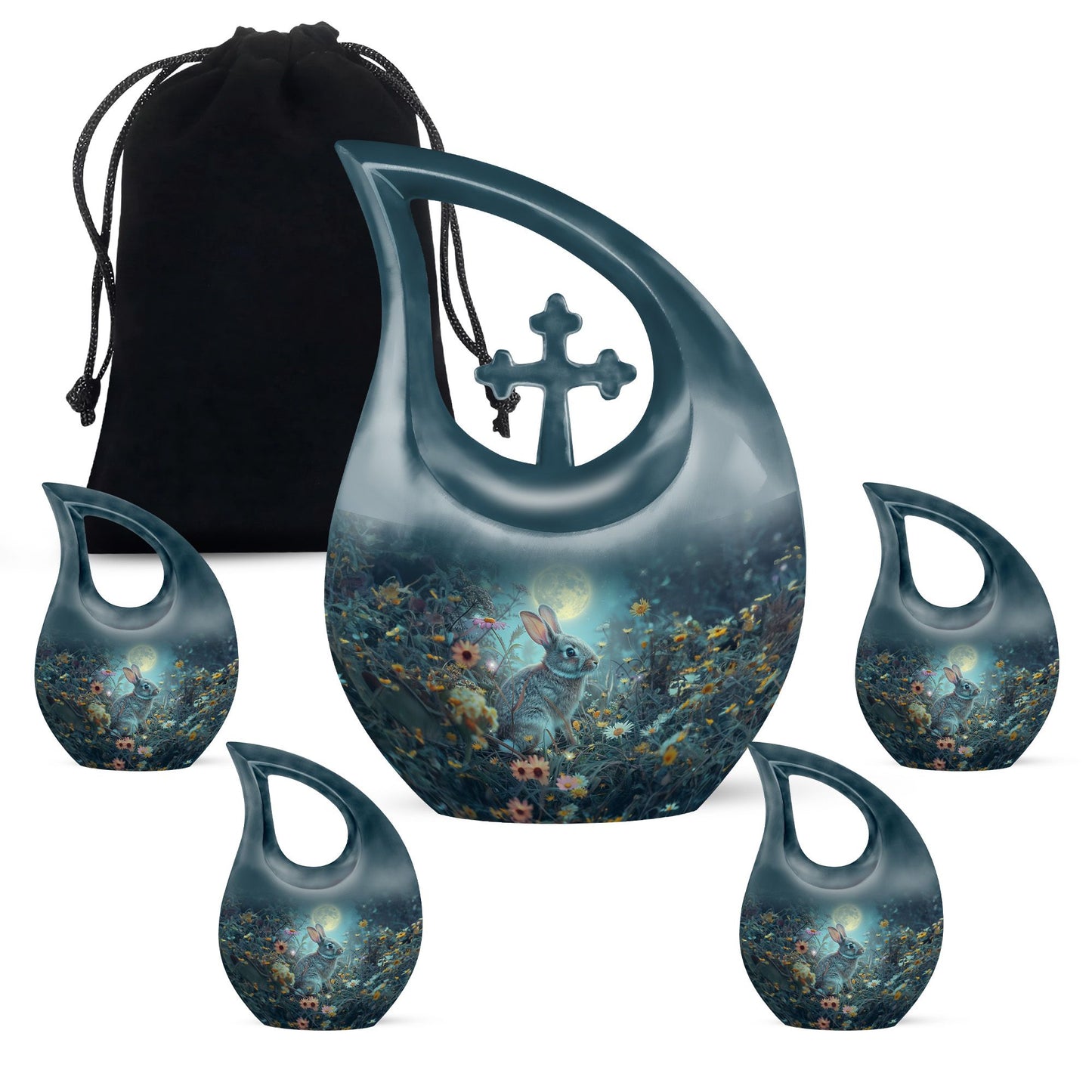 White Bunny Moon Urn