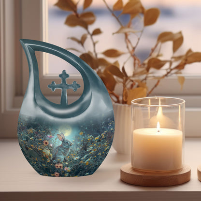 White Bunny Moon Urn