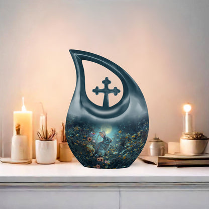 White Bunny Moon Urn