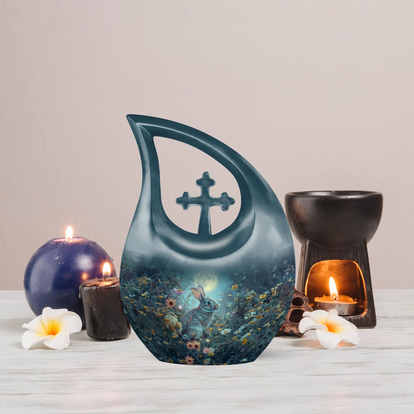 White Bunny Moon Urn