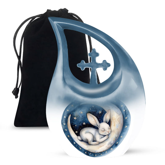 White Bunny Moon cremation urn