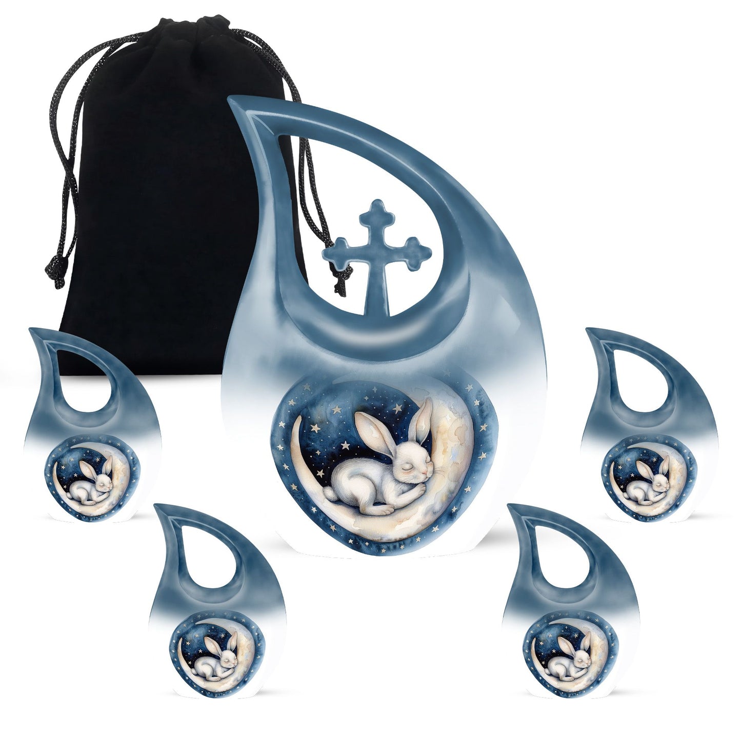 White Bunny Moon cremation urn