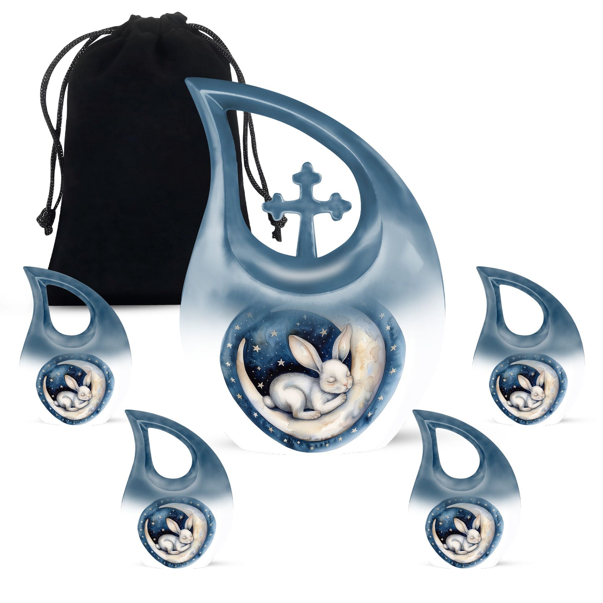 White Bunny Moon cremation urn