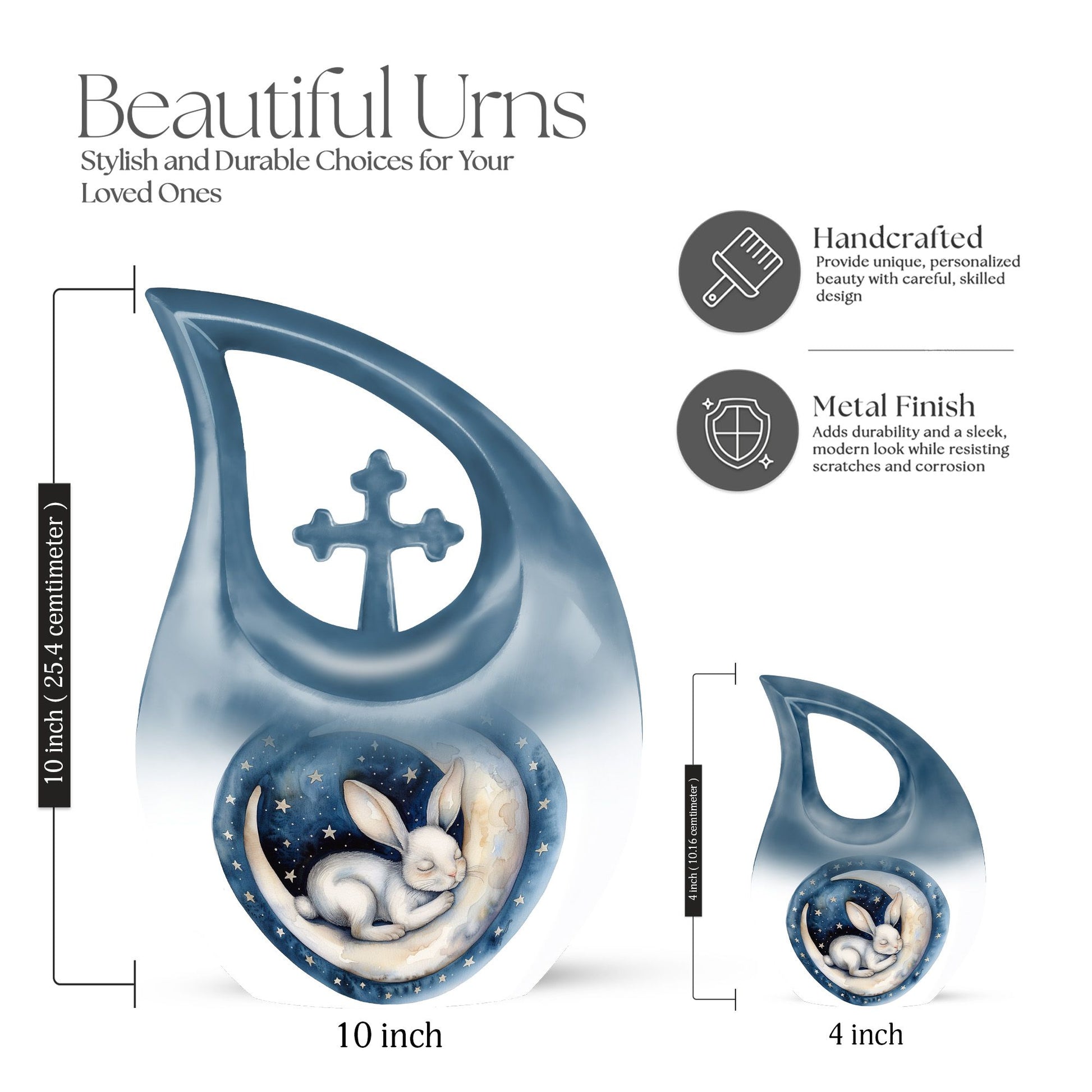 White Bunny Moon cremation urn