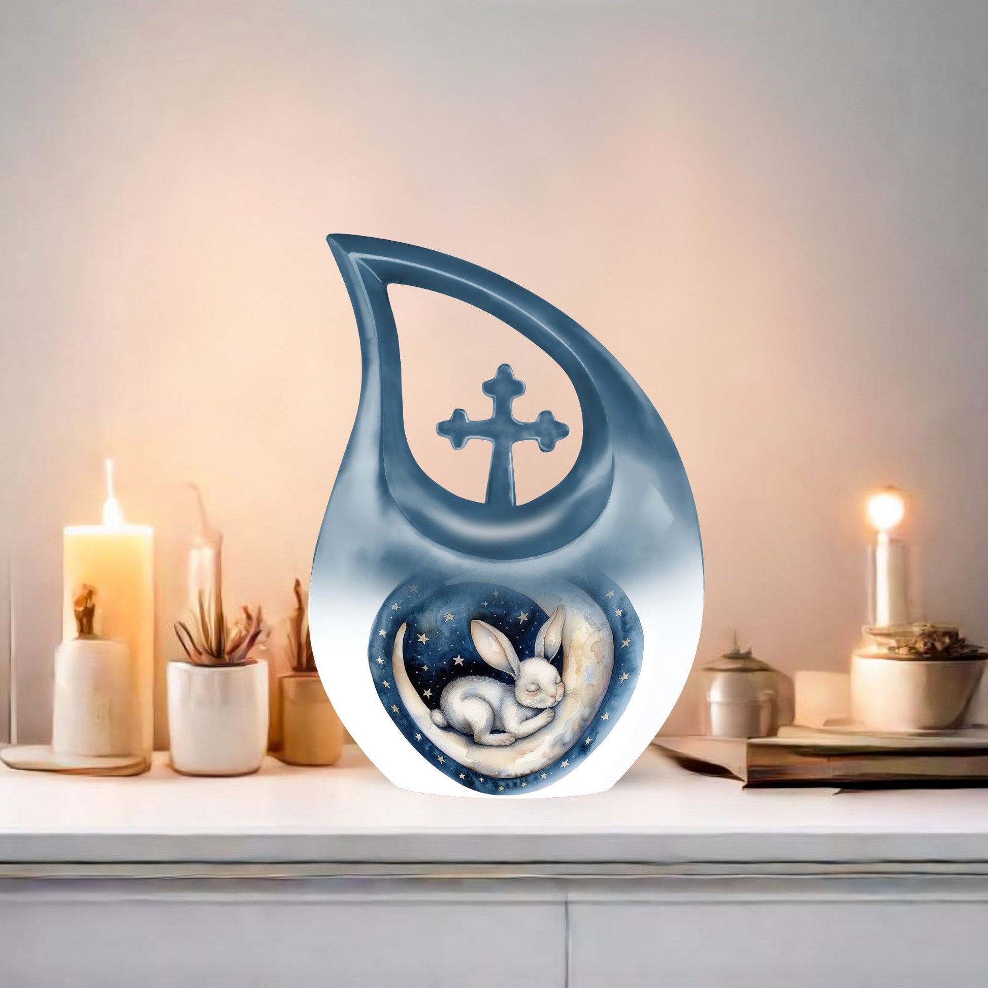 White Bunny Moon cremation urn