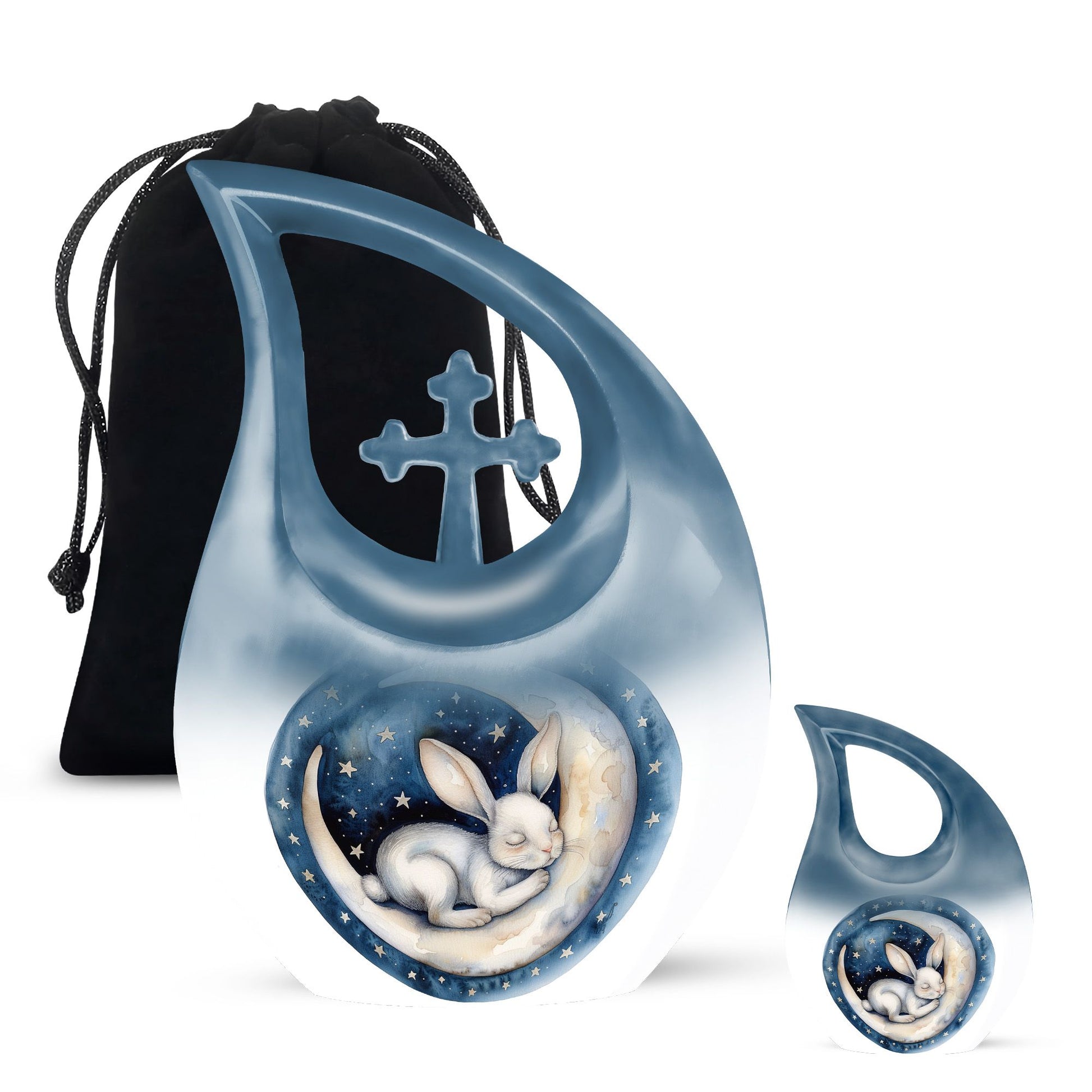 White Bunny Moon cremation urn