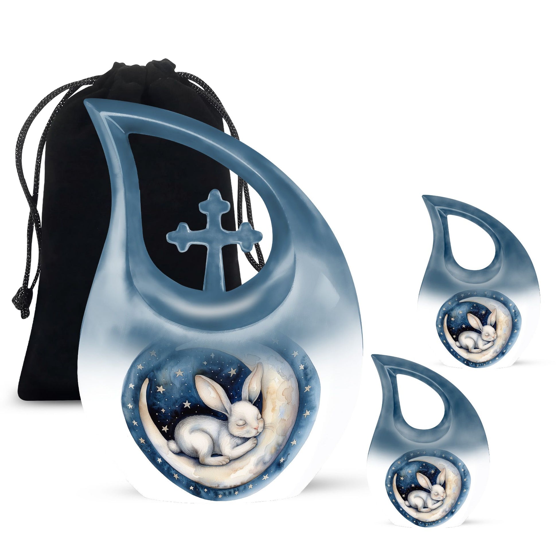 White Bunny Moon cremation urn