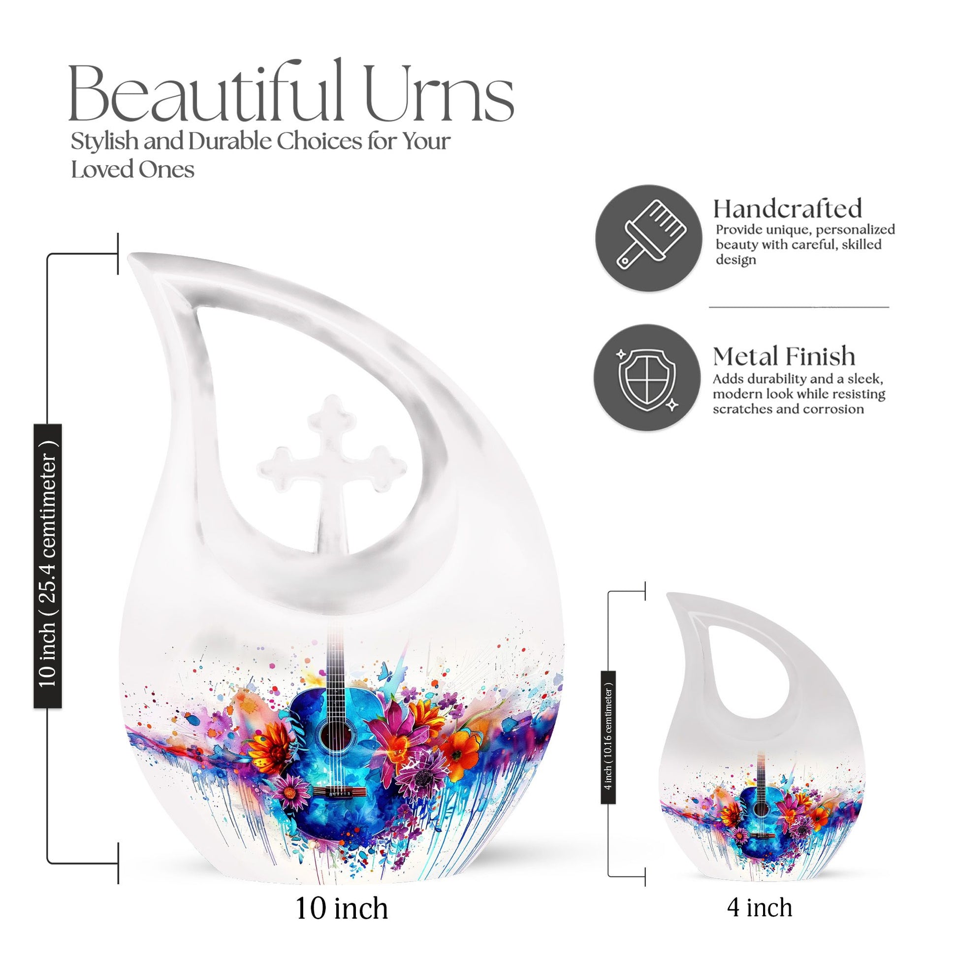 Guitar Themed Memorial Urn