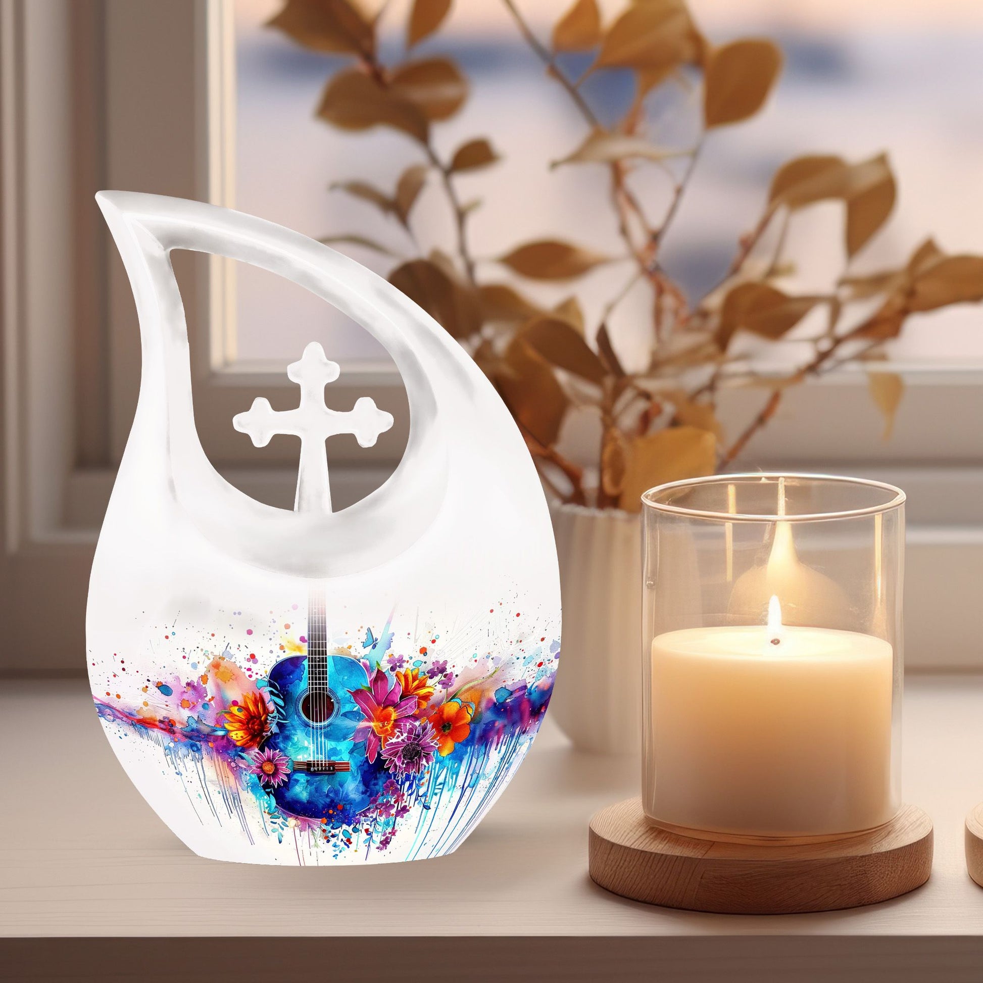 Guitar Themed Memorial Urn