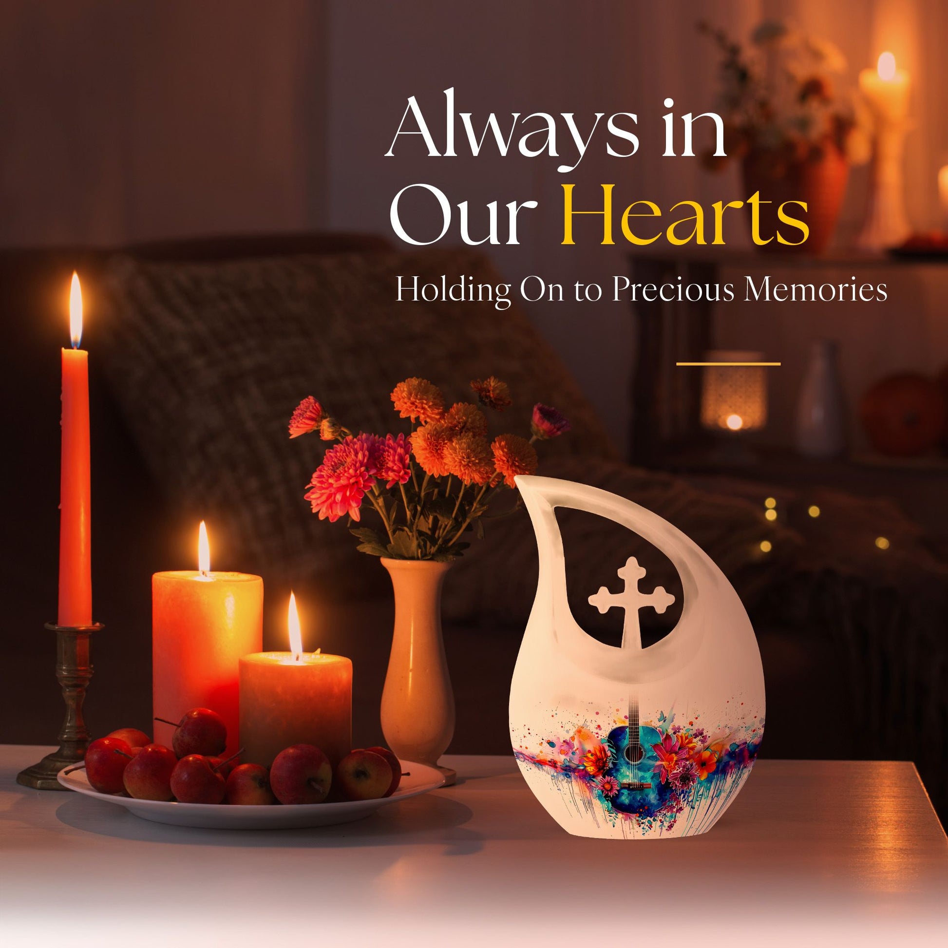 Guitar Themed Memorial Urn