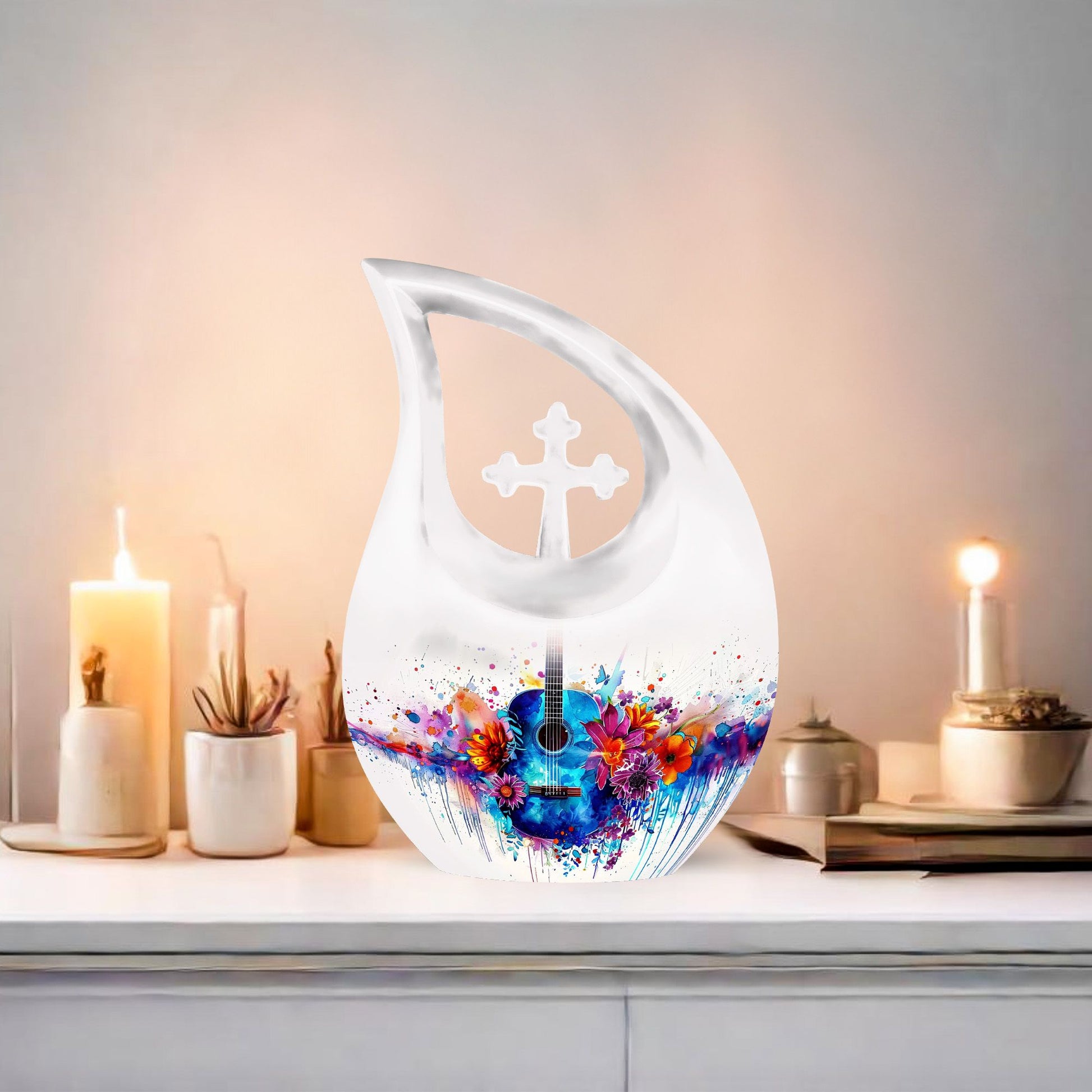 Guitar Themed Memorial Urn