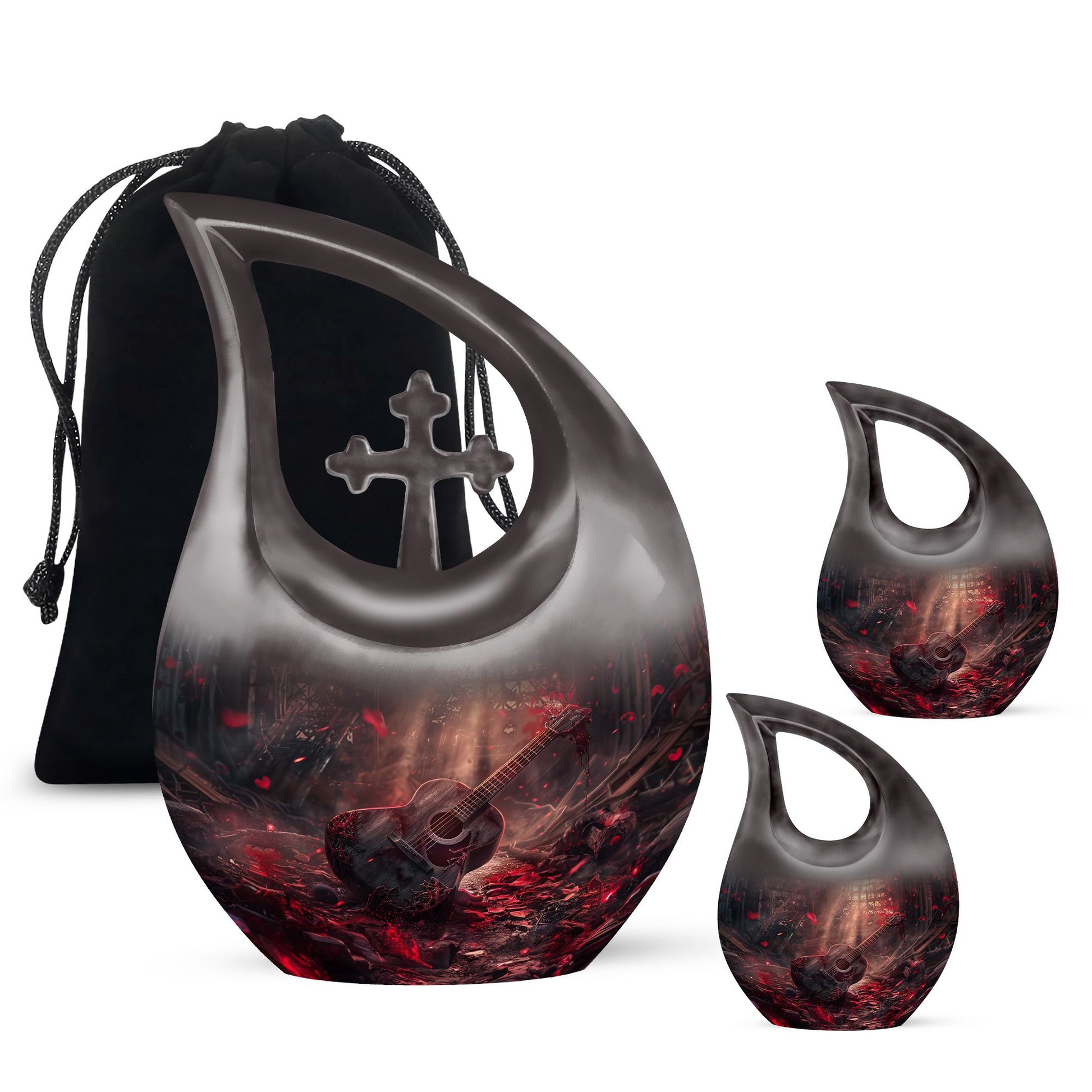 Guitar Cremation Urns For Large Human Ashes - Funeral Urns For Men