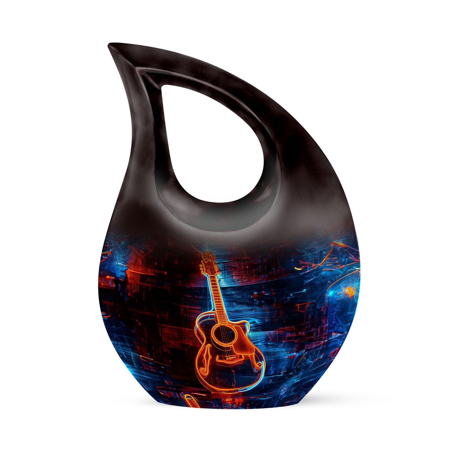 Personalized Guitar Cremation Urn for Human Ashes - 10-inch, 200 cu in - Yatskia