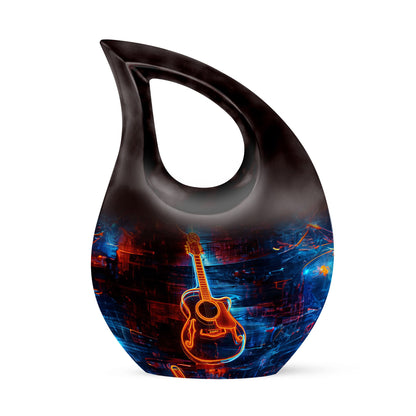 Personalized Guitar Cremation Urn for Human Ashes - 10-inch, 200 cu in - Yatskia
