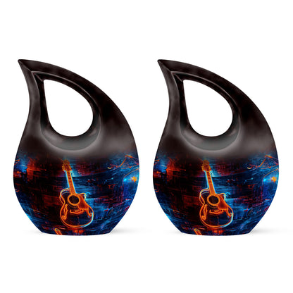 Personalized Guitar Cremation Urn for Human Ashes - 10-inch, 200 cu in - Yatskia