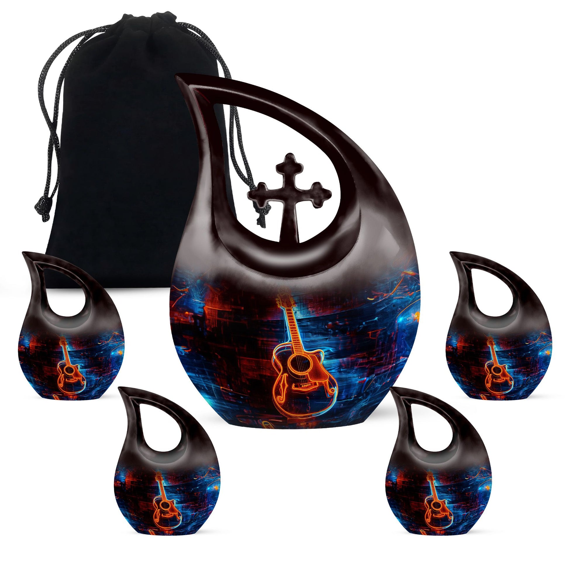Guitar Urns For Human Ashes Adult Man Large Funeral, Ashes Urn