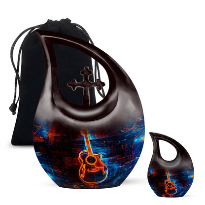 Personalized Guitar Cremation Urn for Human Ashes - 10-inch, 200 cu in - Yatskia