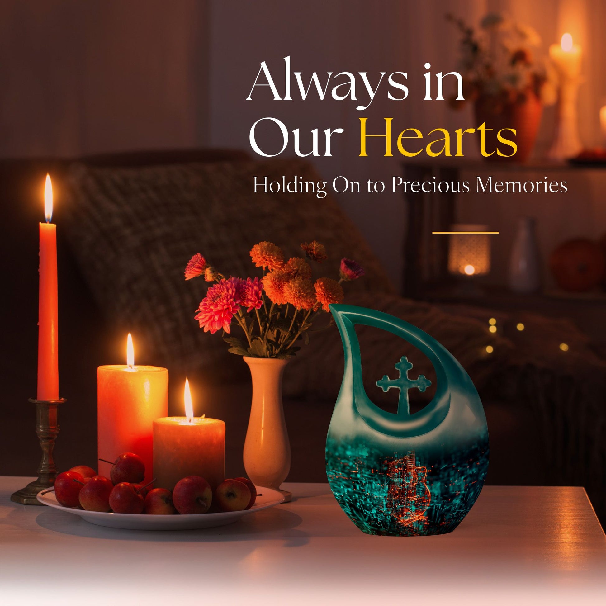 10 inch blue Guitar Urn