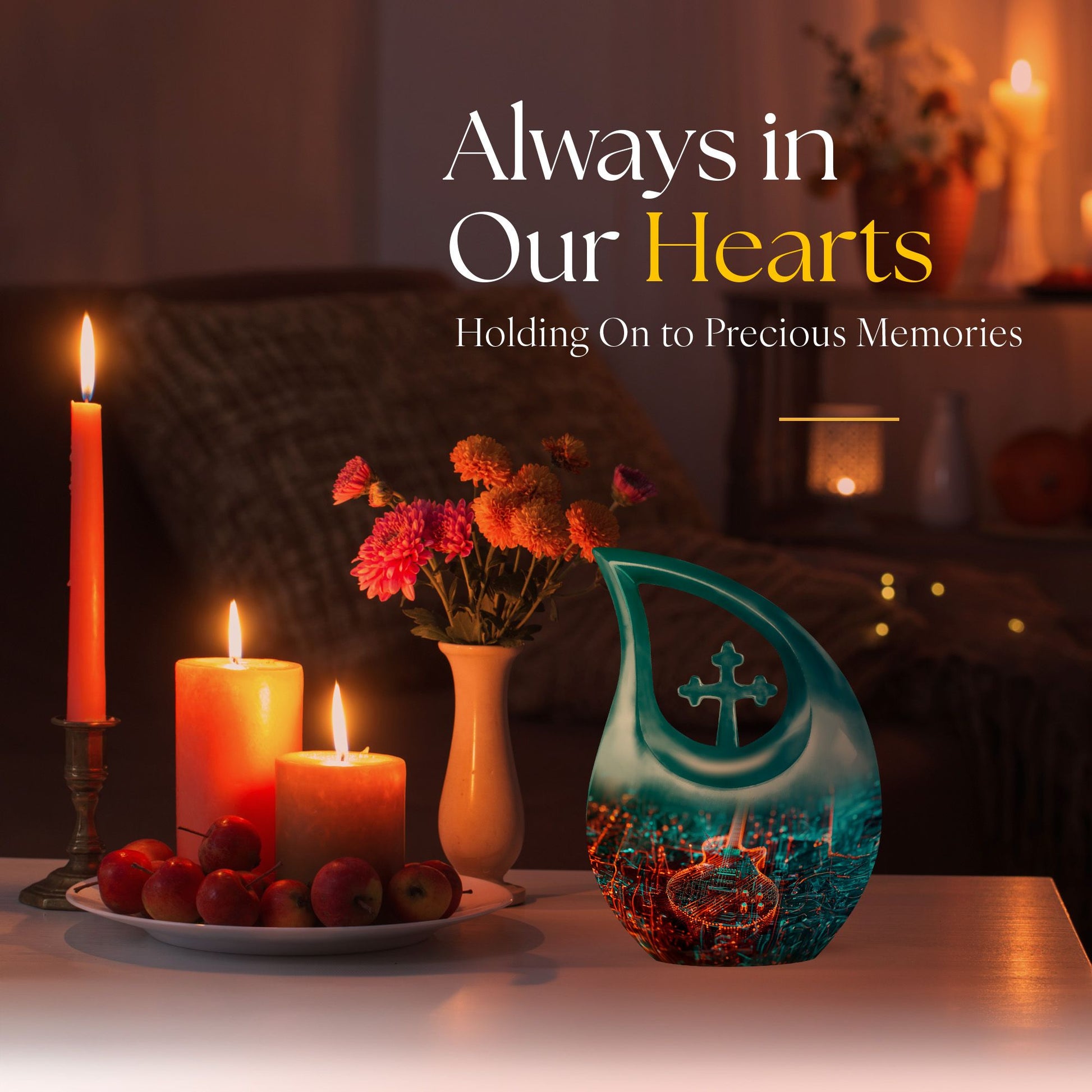 Affordable 10-inch aluminum guitar urn