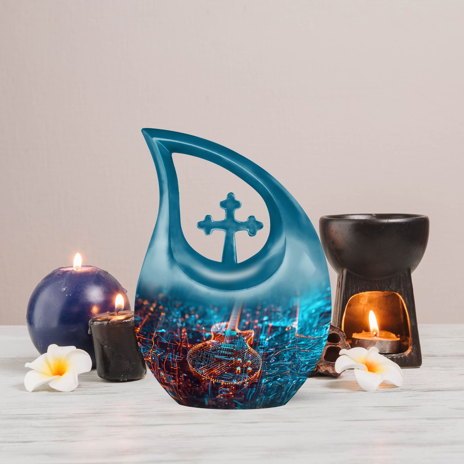 Affordable 10-inch aluminum guitar urn