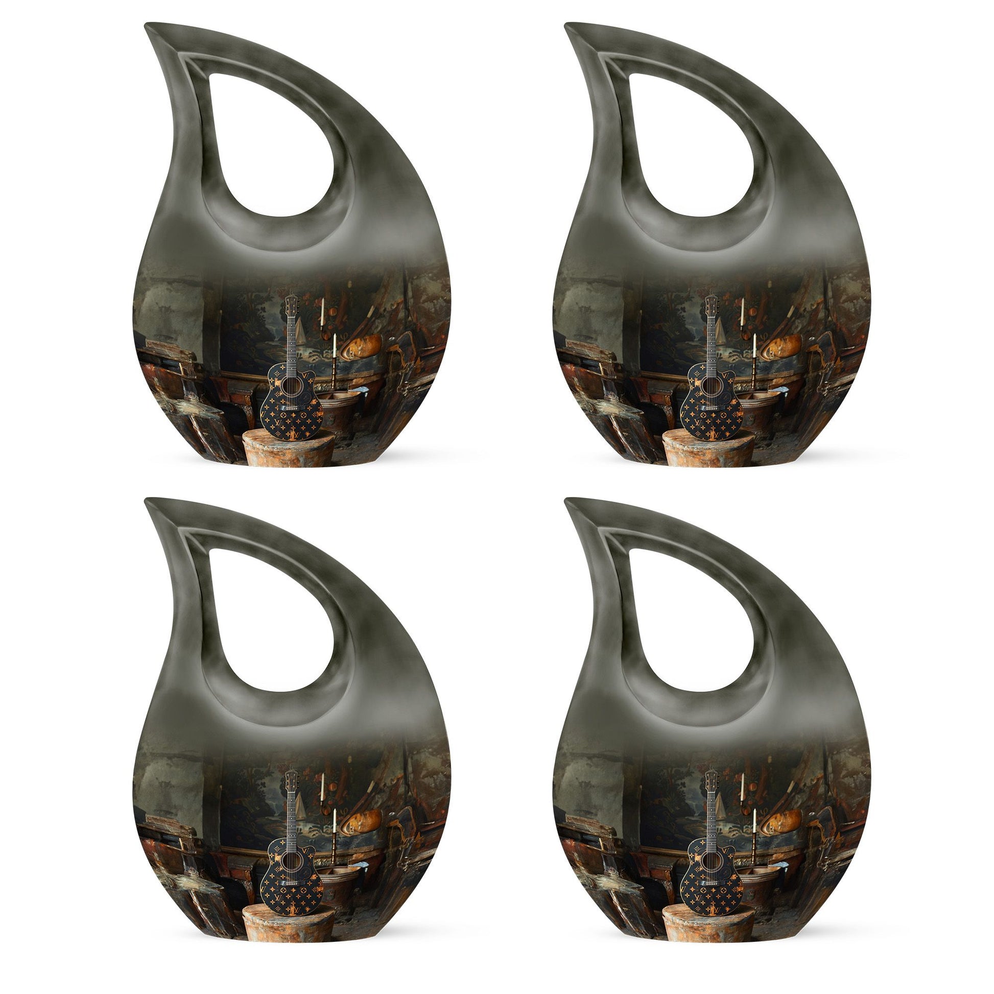 Guitar Small Urn Large Funeral, Ashes Urn For Ashes