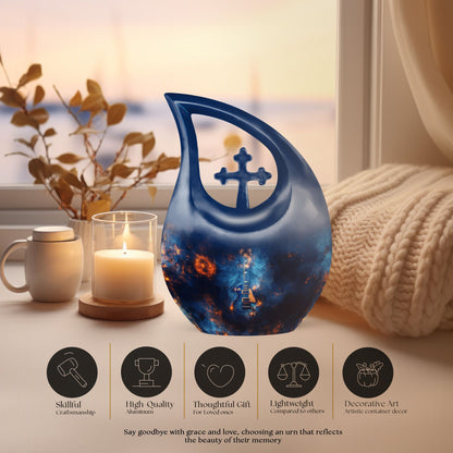 10-inch Guitar Themed Cross Drop Memorial Urn