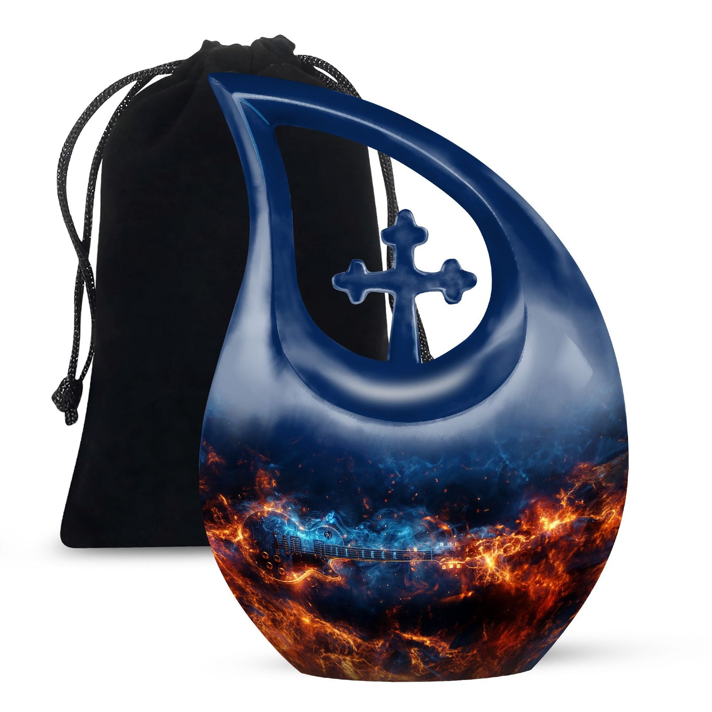 10-Inch Guitar Urn in Cross Drop design