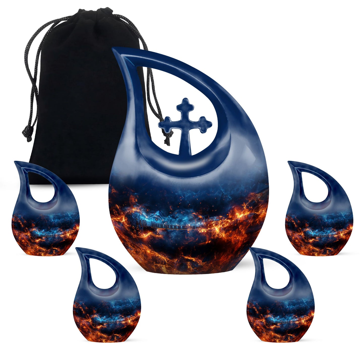 10-Inch Guitar Urn in Cross Drop design