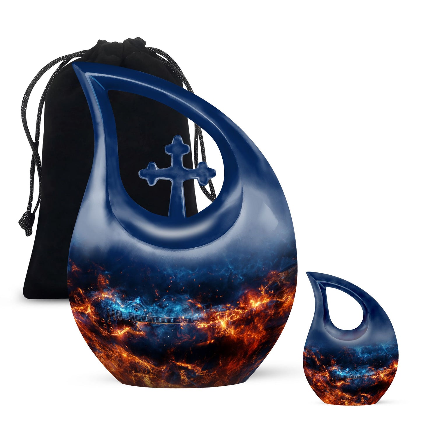 10-Inch Guitar Urn in Cross Drop design