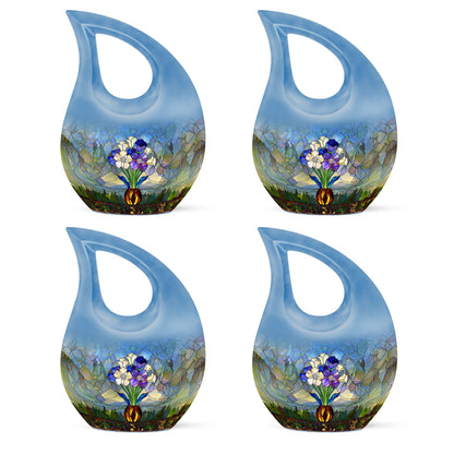 Glass Stained Glass Cremation Urn for Human Ashes - 10-inch, 200 cu in - Yatskia